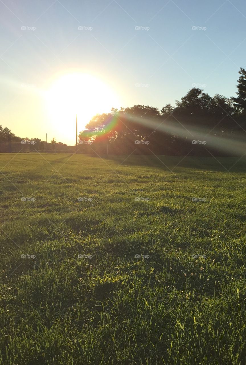 Sunset at the old soccer field