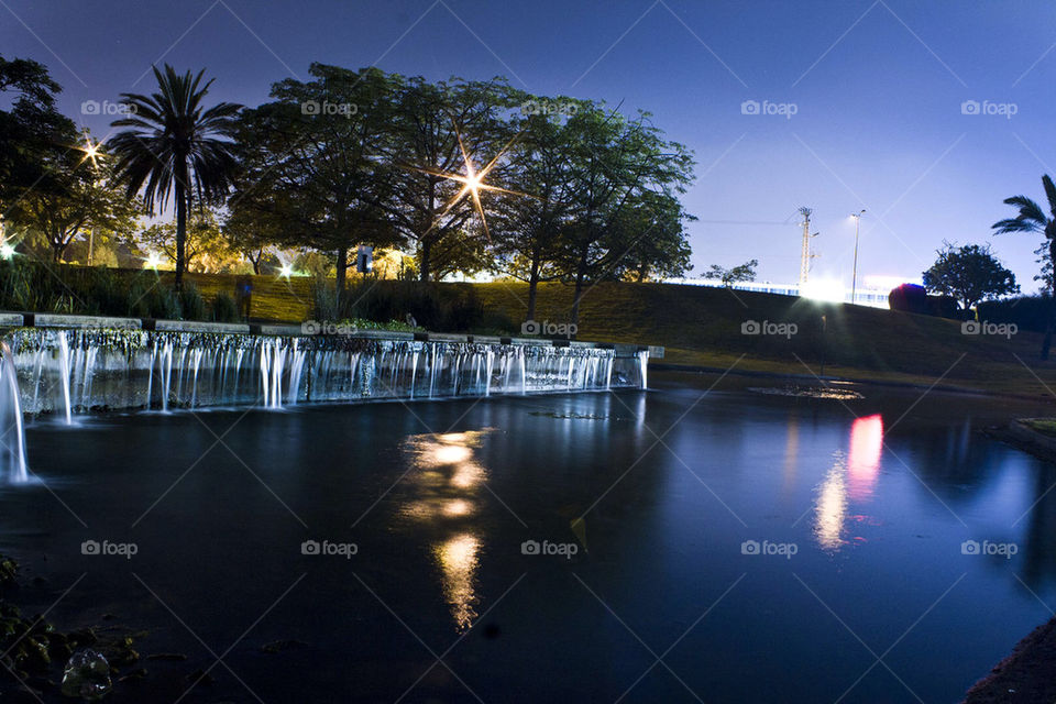 blue trees pond water by mayak