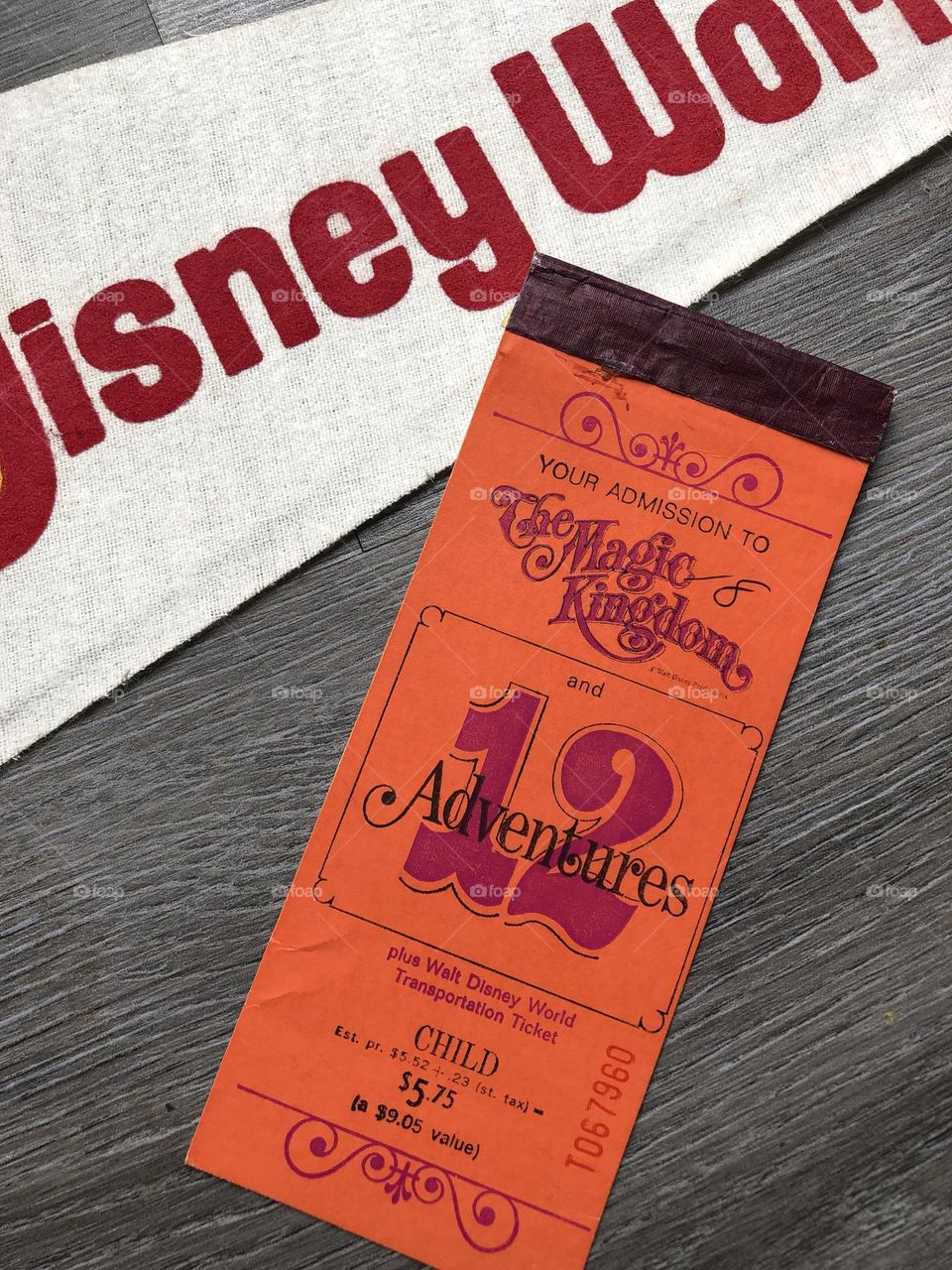 Disney World Ticket 1973