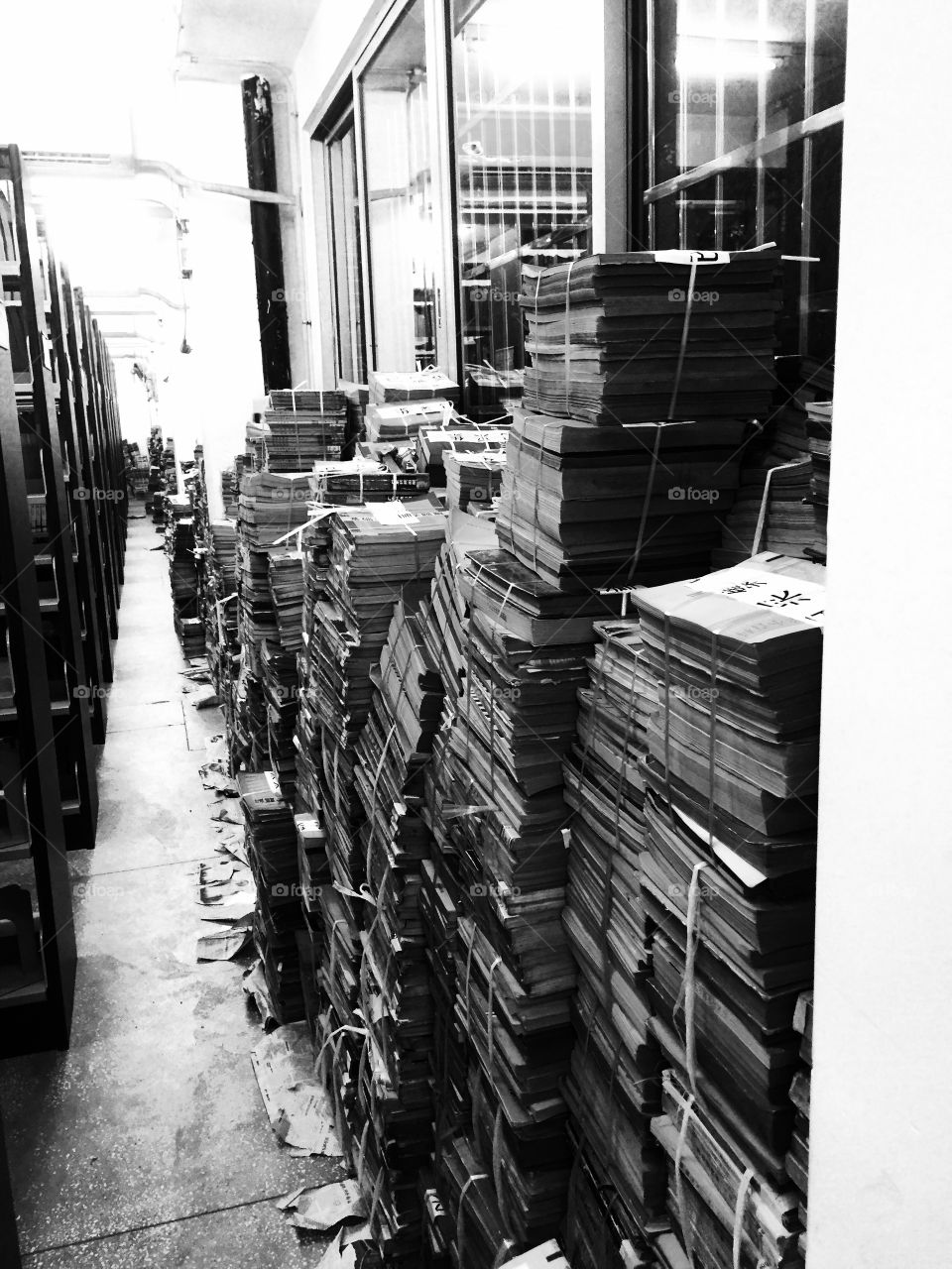 Books in stacks 