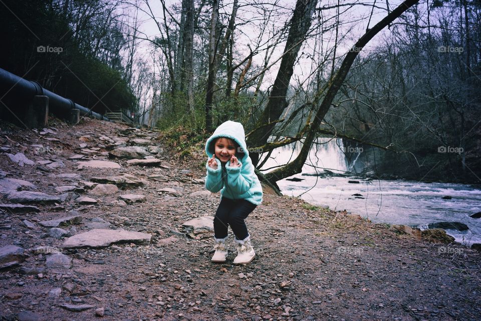 Child, Fall, Girl, Wood, Water