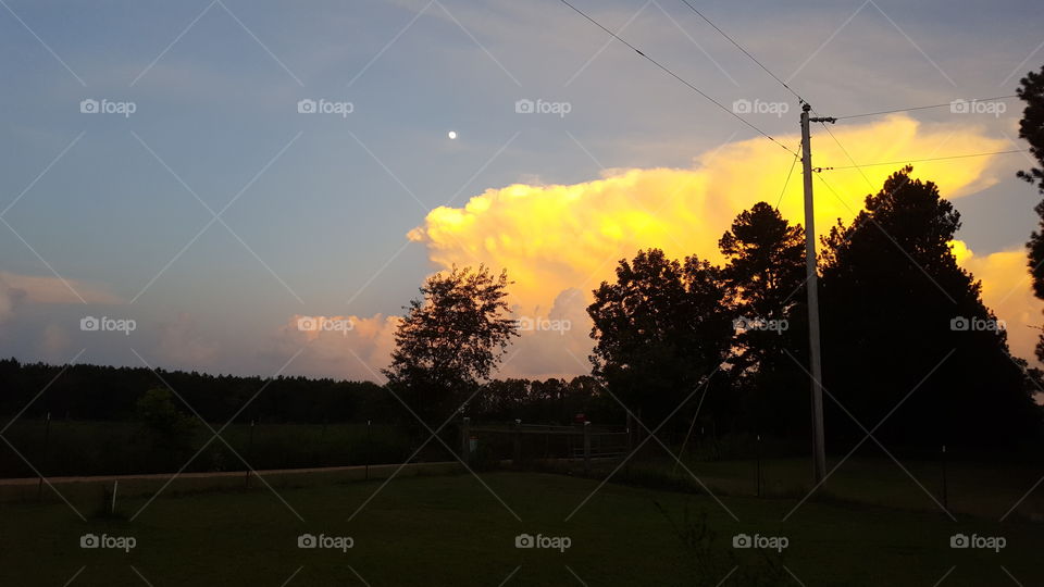 Evening Sky Over a Country Road