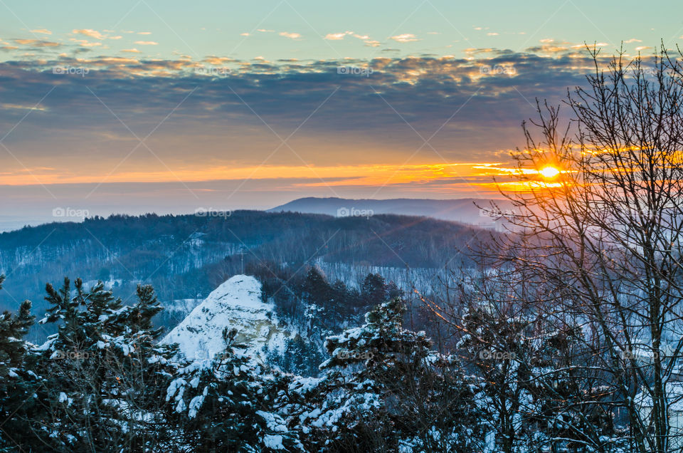 Nature landscape during sunset