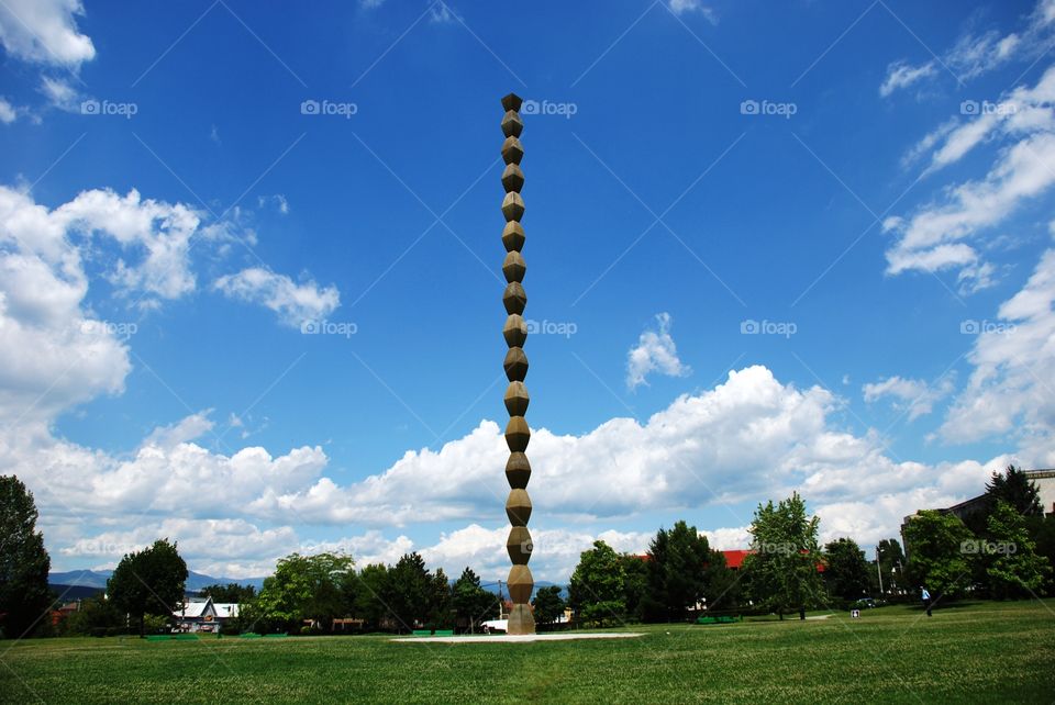 Infinity column, masterpiece of famous Romanian artist Constantin Brancusi
