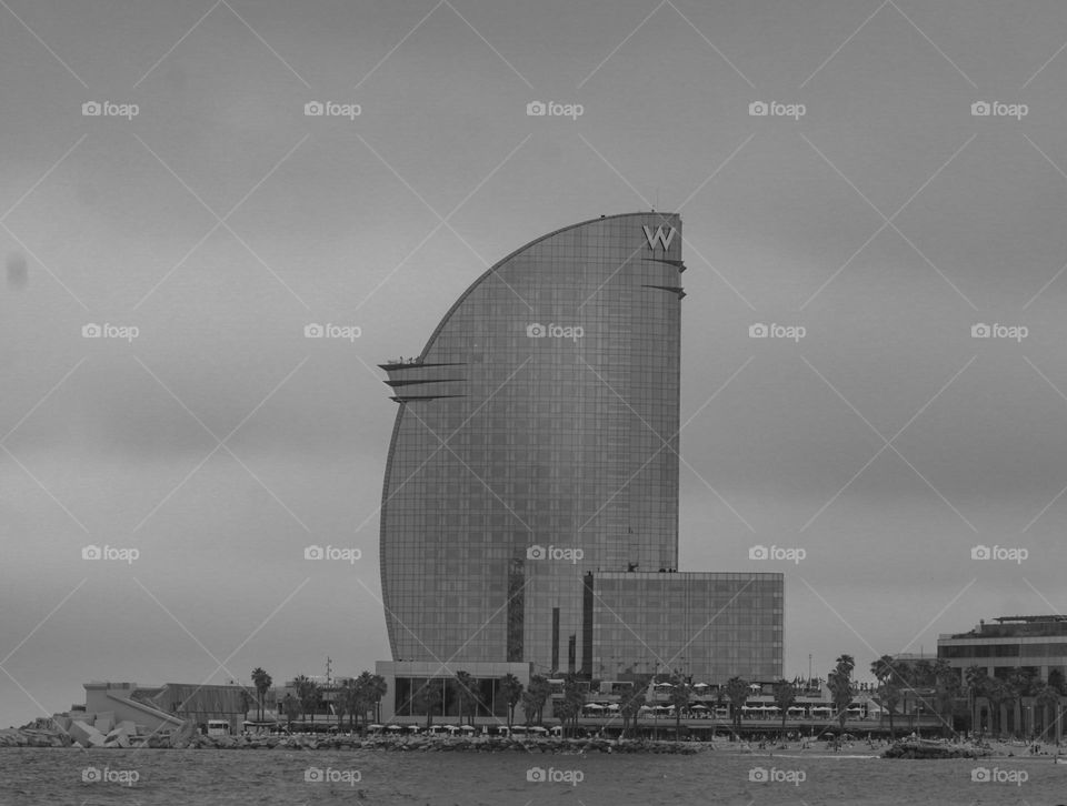 Black and white hotel in Spain