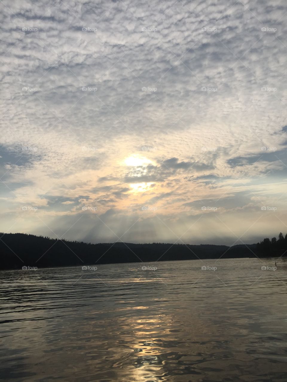 Sunset on the lake. A photo taken on a boat ride just before sunset on the lake 