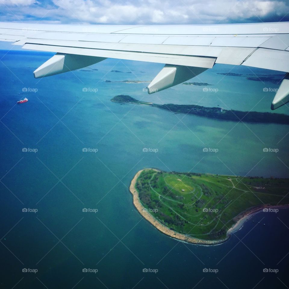 Flying into Boston