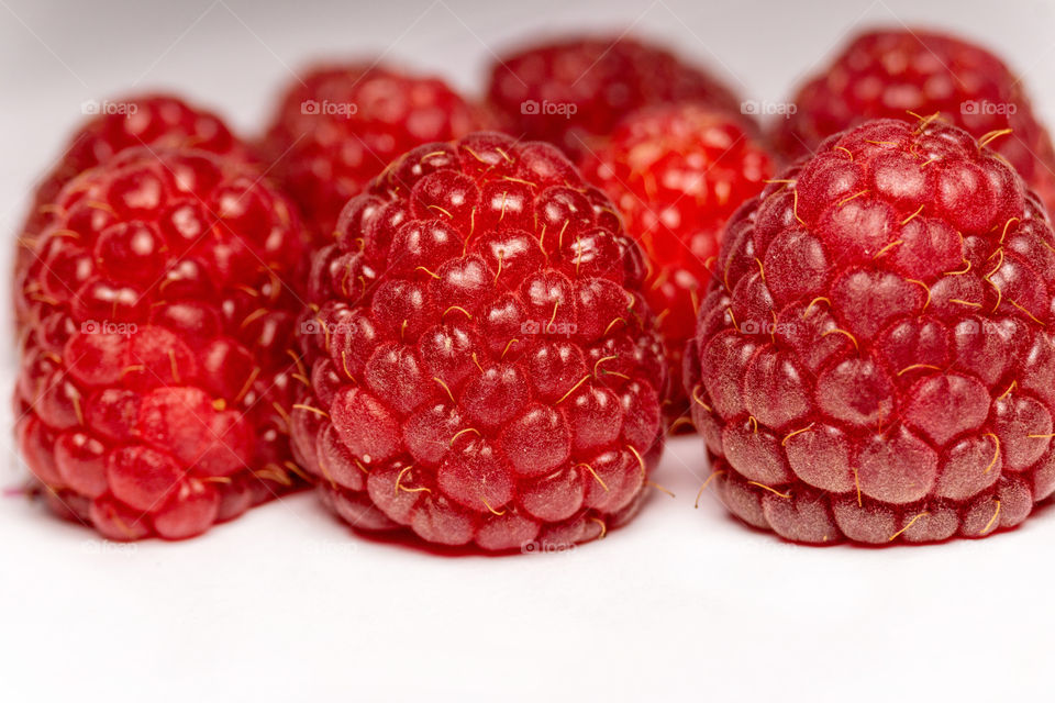 Macro shot of a raspberry fruit