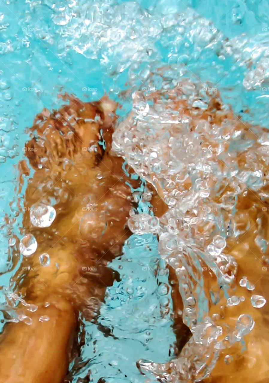 Splashing feet, happy feet