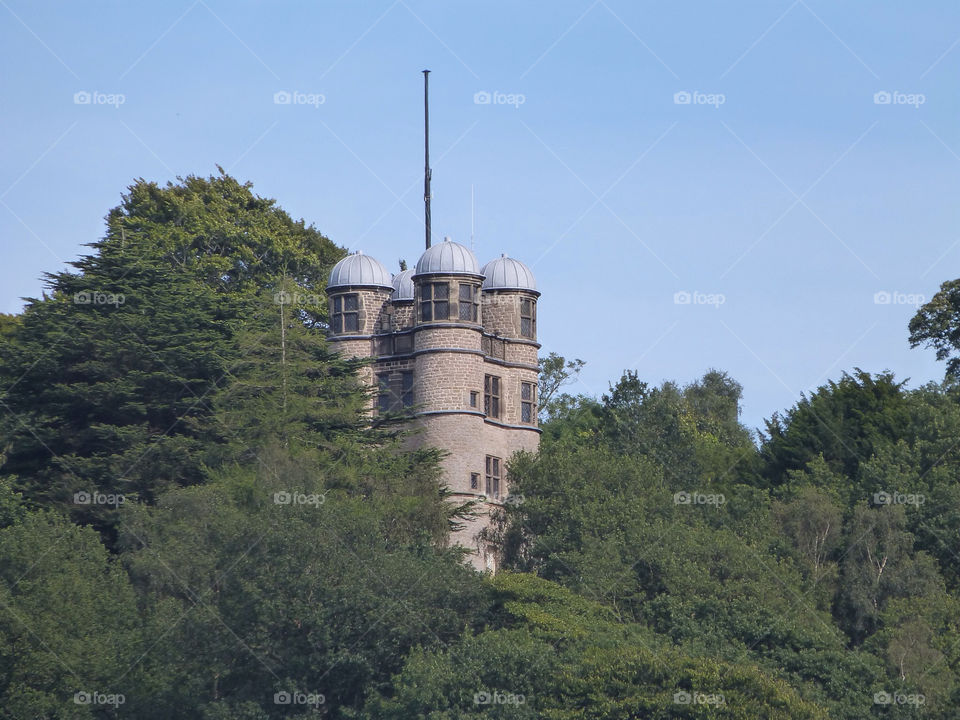 sky trees stone tower by samspeed87