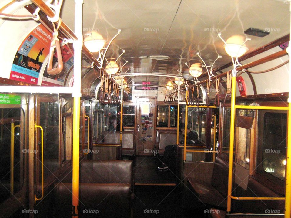 Insiste of the  tram