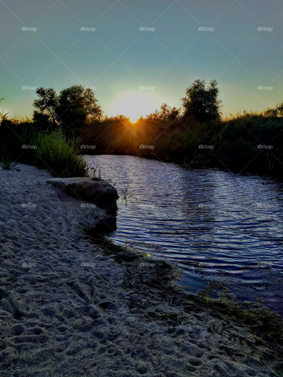 Evening sunset in Temecula California down by the river