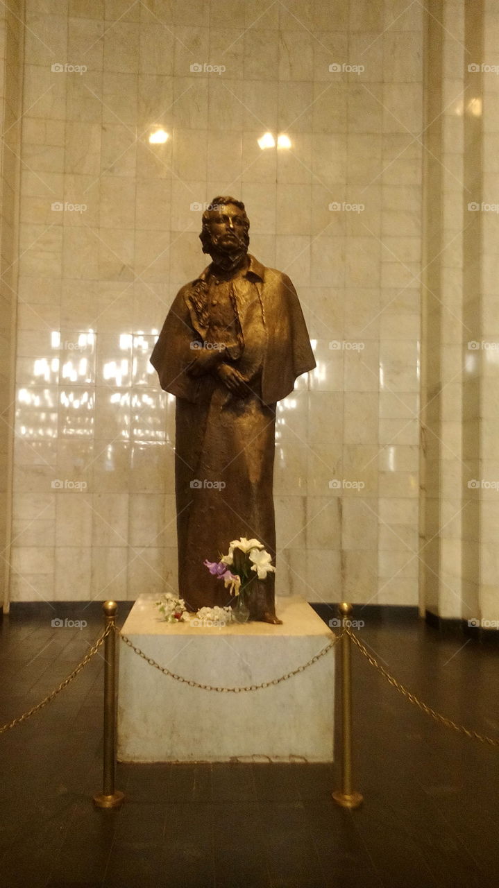 The monument to Pushkin, underground of Saint Petersburg.