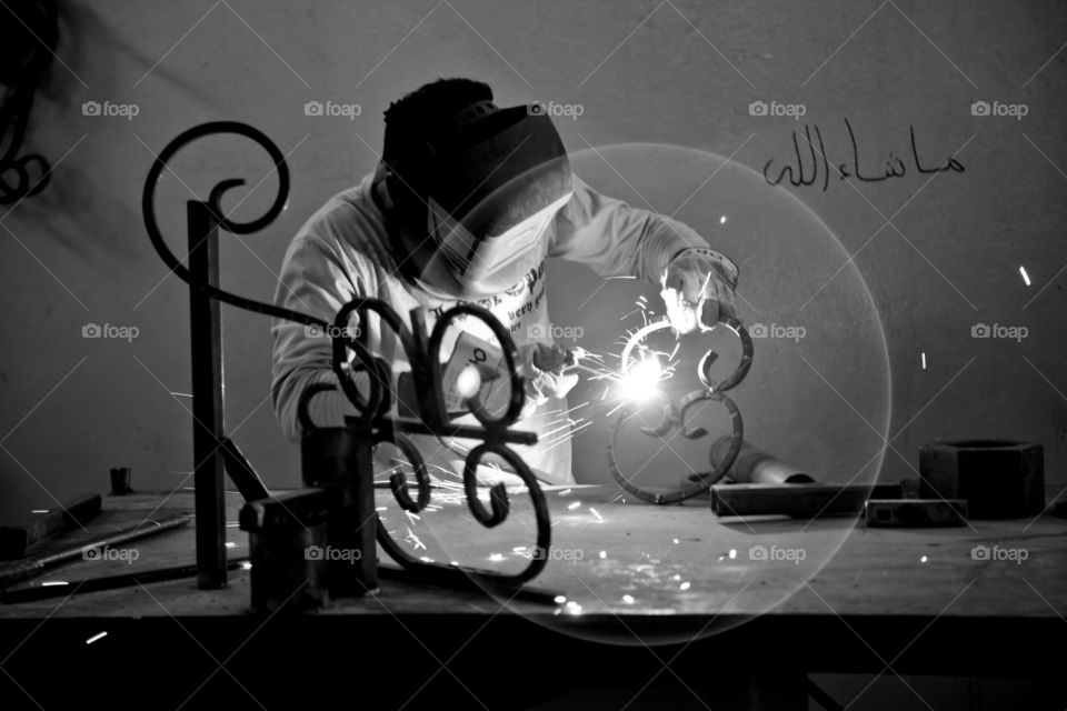 Welder at work