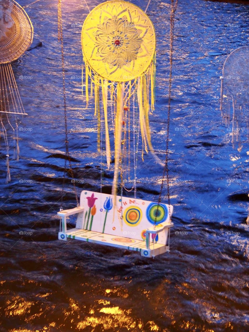 Swing under the bridge... you just have to take off your shoes 