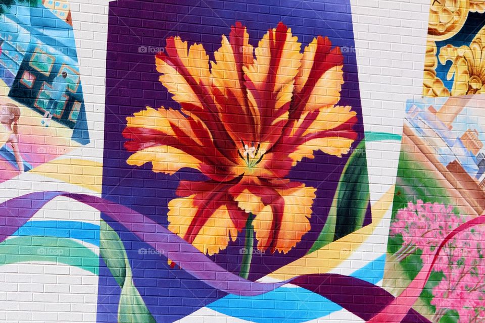 Mural with Flower