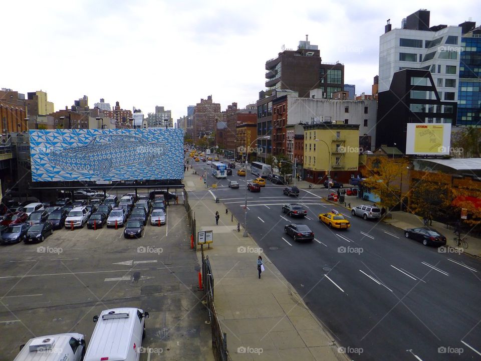 NEW YORK CITY HIGH LINE PARK VIEW FROM THE PARK