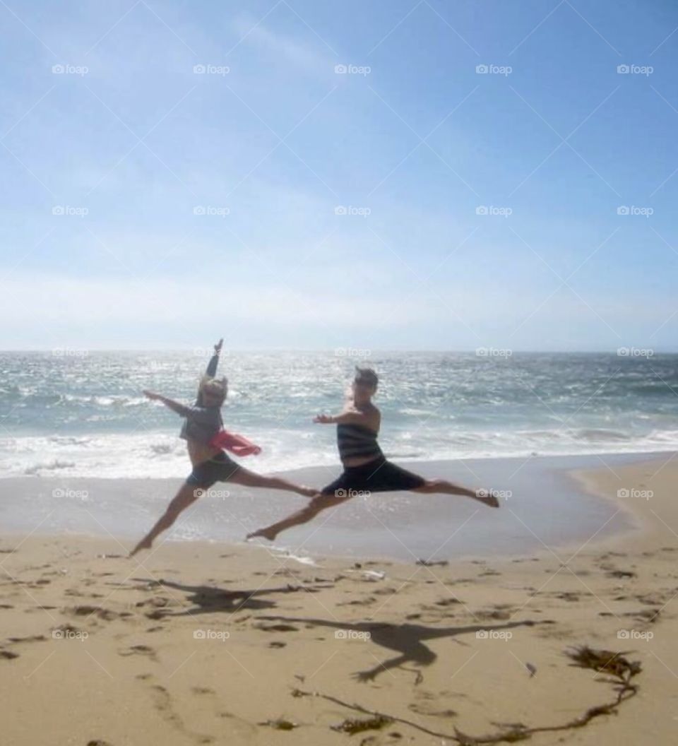 Leaps on the beach