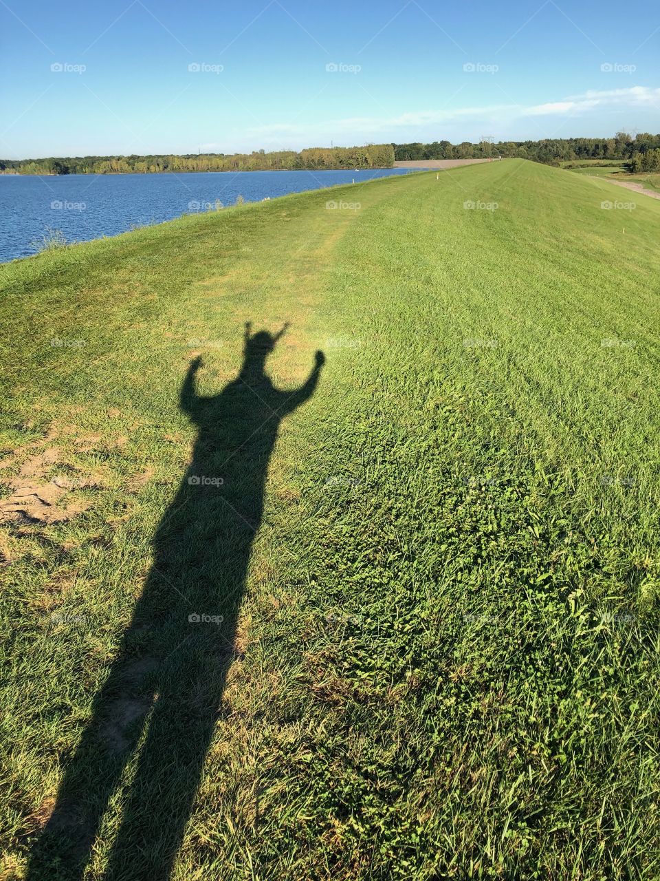 Father daughter duo making a shadow monster