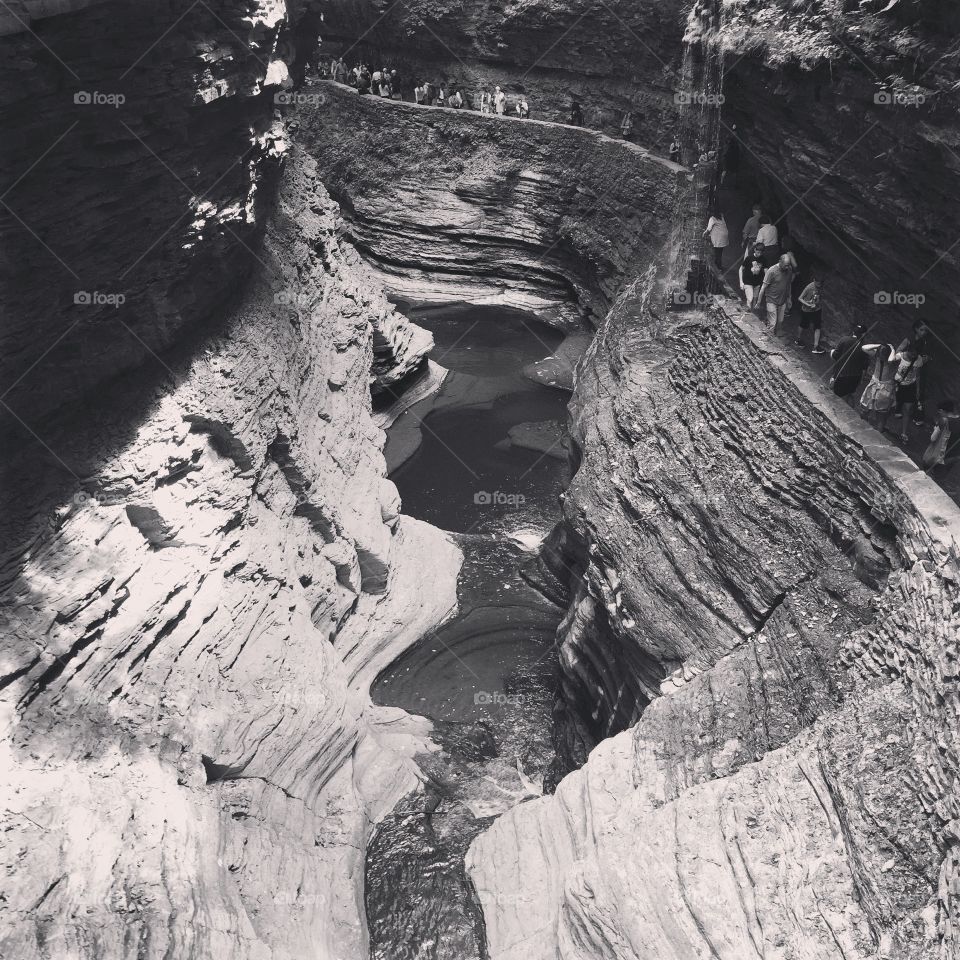 Gorge trail waterfalls of Watkins Glen State Park, Watkins Glen, NY. 