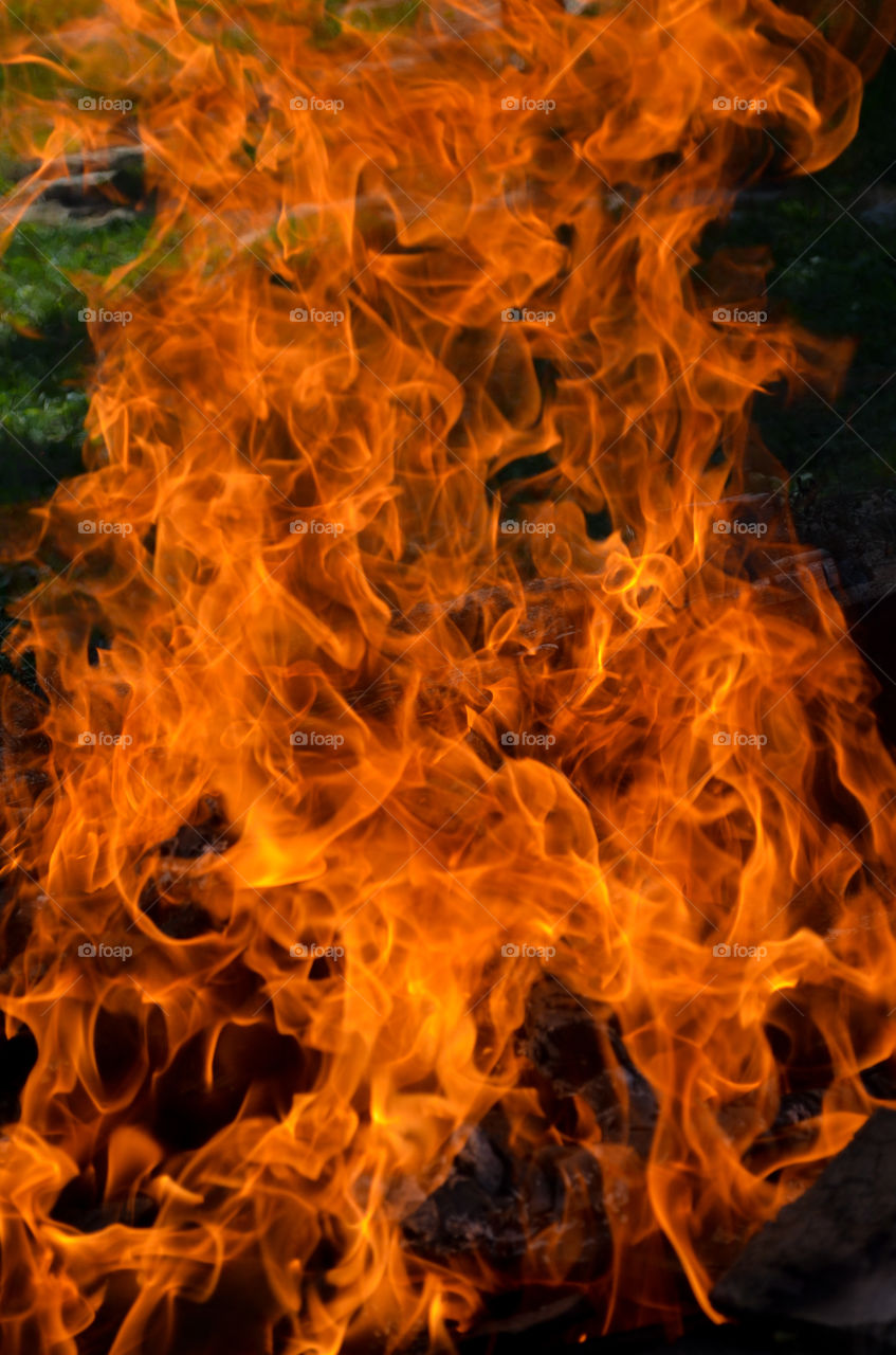 Close up of a fire