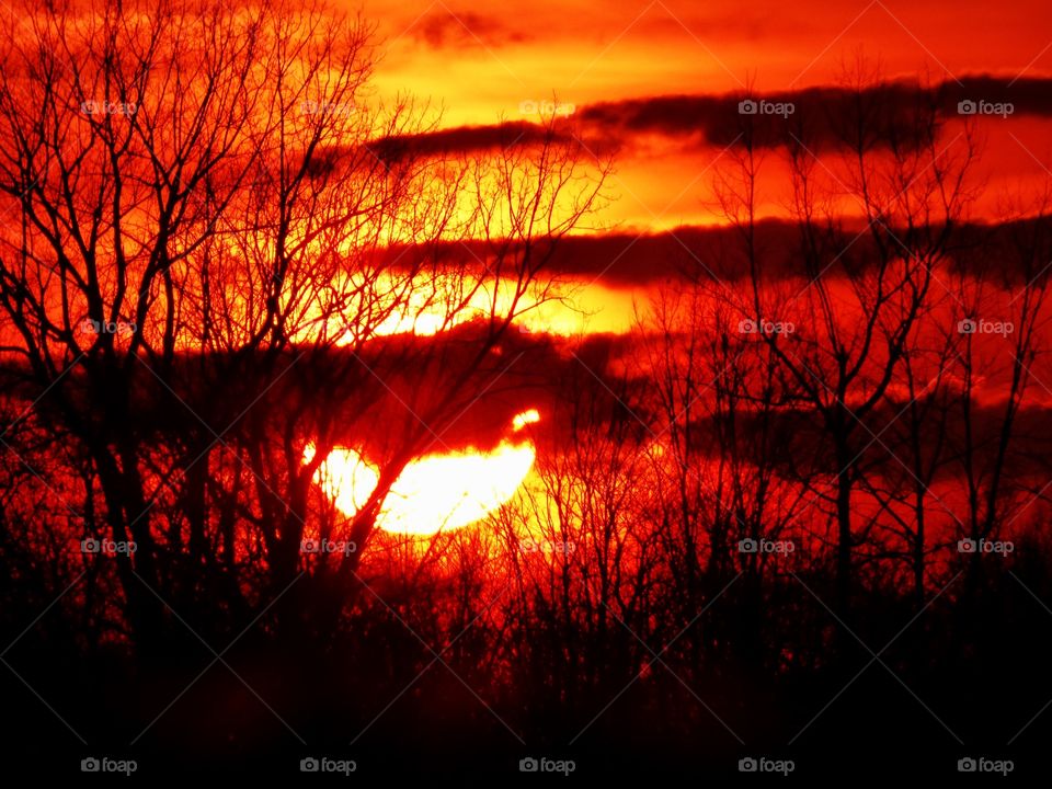 Sun setting in Indiana 