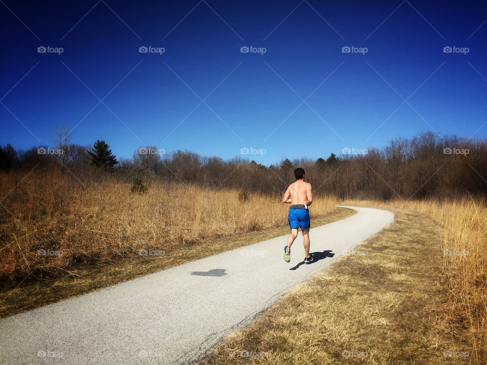 Jogger on a country road