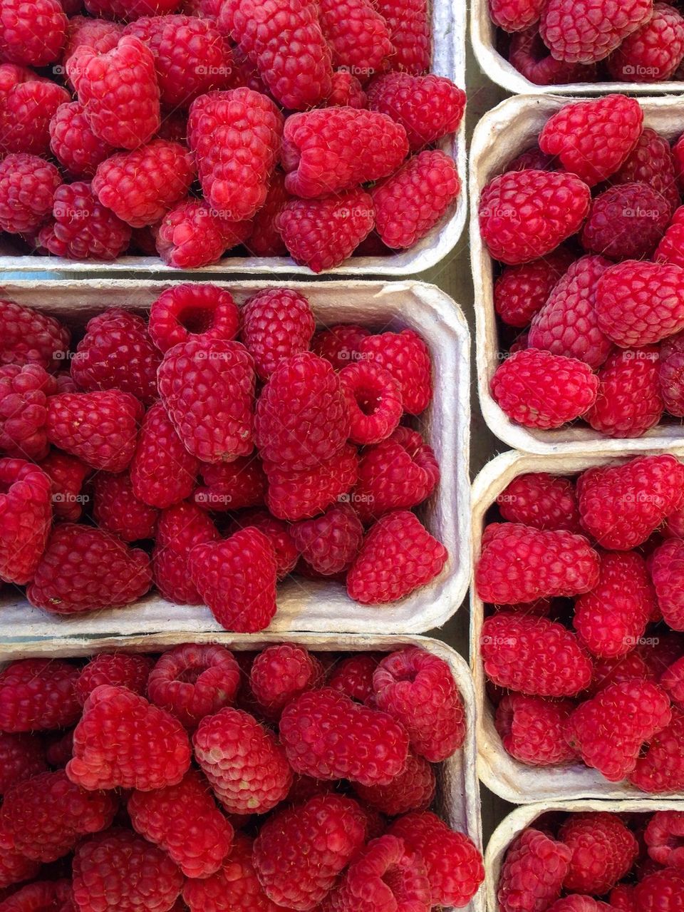 Raspberries in container