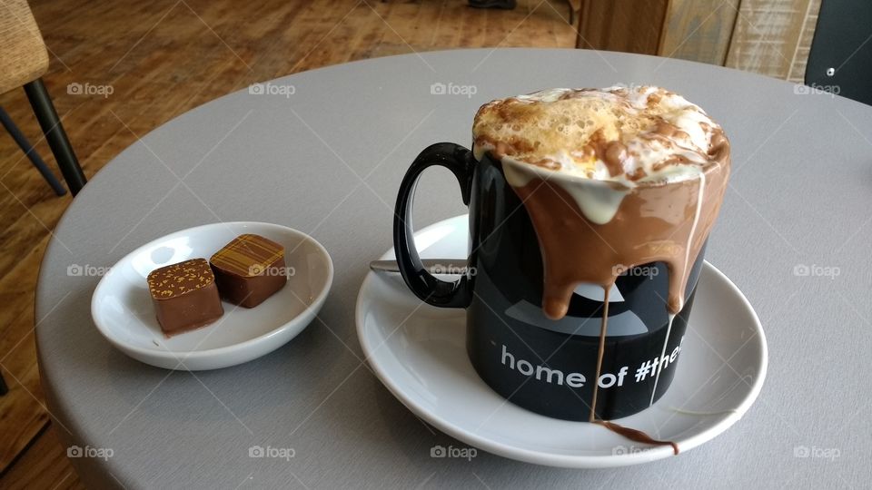 Hot chocolate overflowing