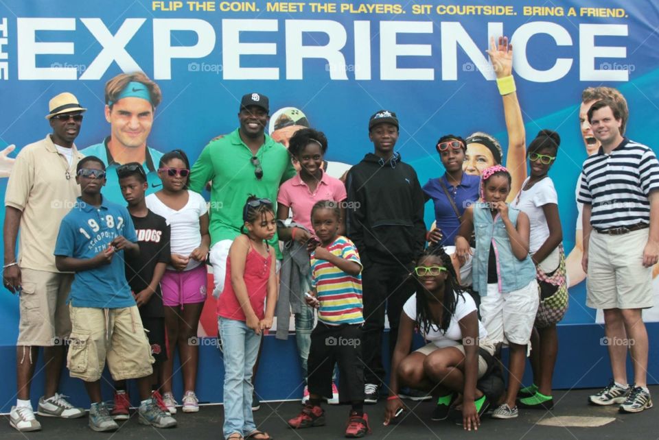 Local community center kids at the ATP at the Lindner family tennis center in Cincinnati, oh