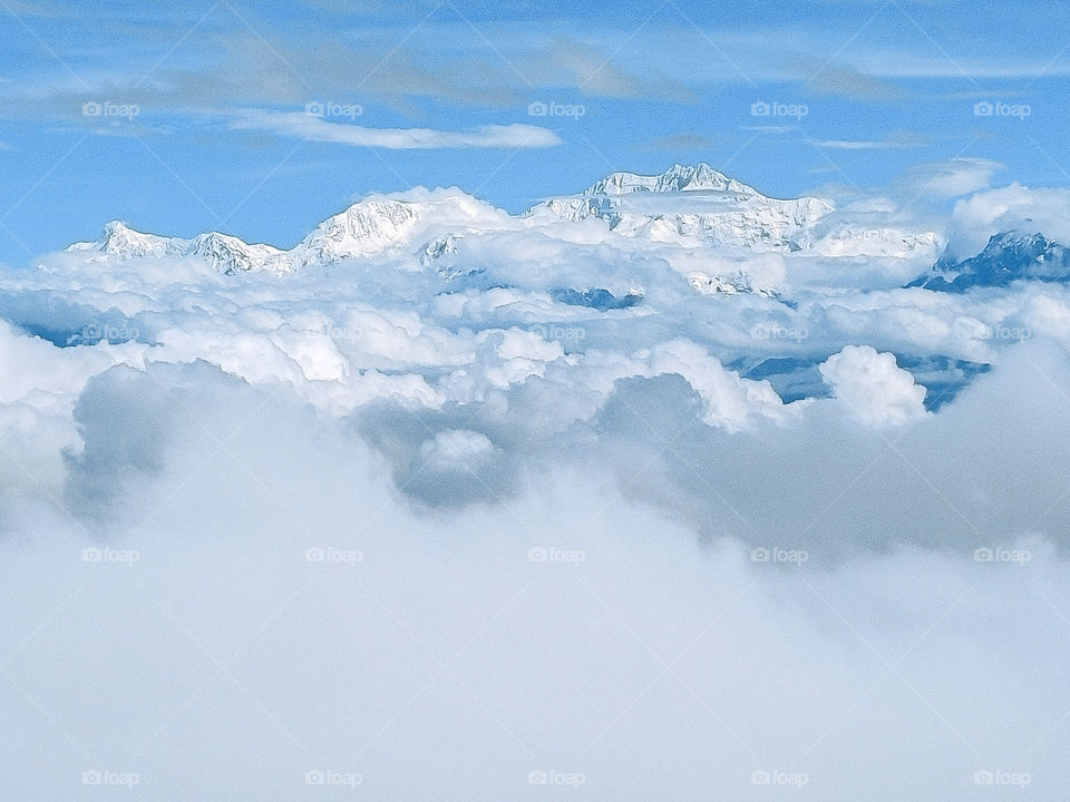 Kanchanjunga view third highest peak in the world situated in the Himalayan range