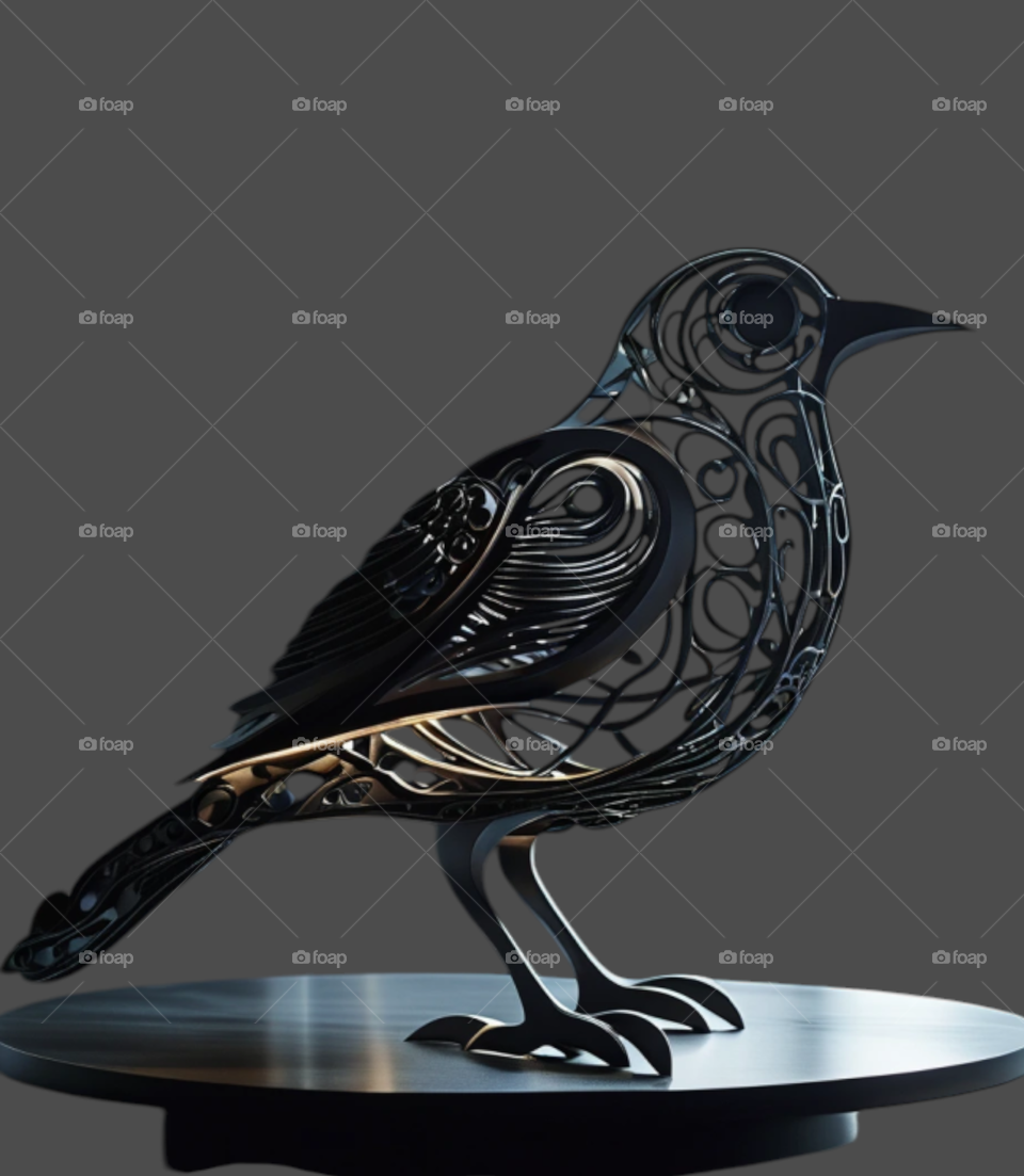 Metallic decorative bird