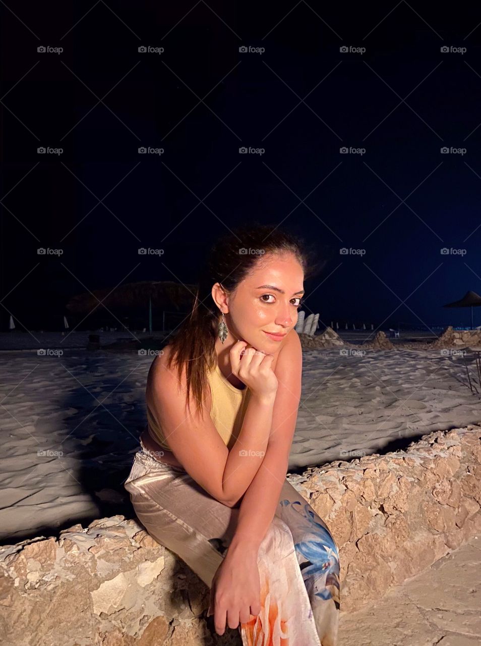 The glowing sandy beach.