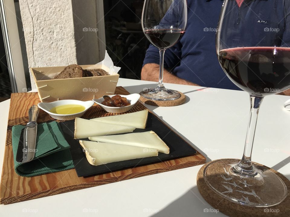 Cheese on plate for two