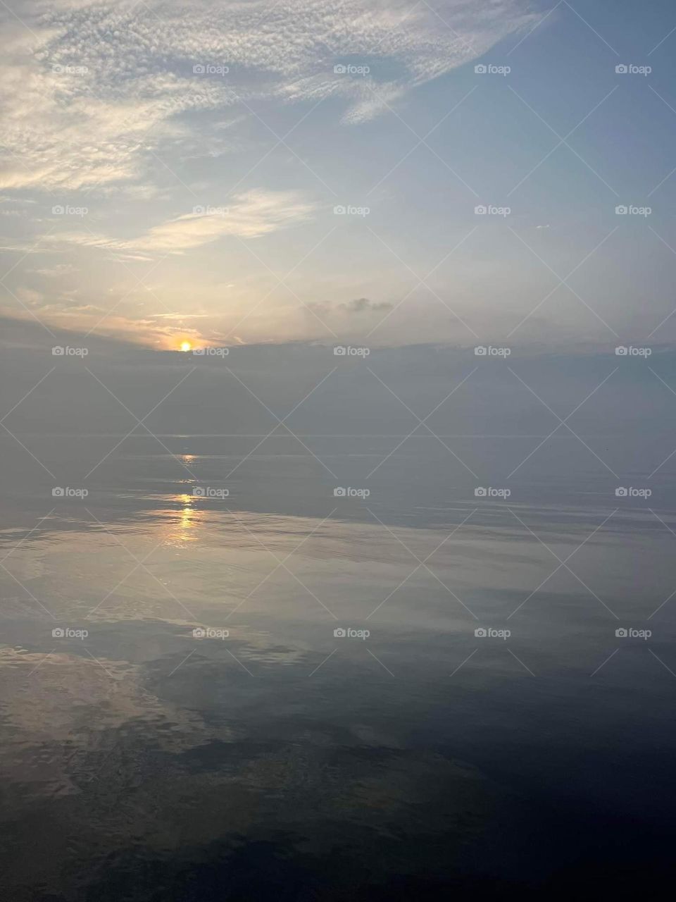 sunrise Over weymouth dorset calm early morning