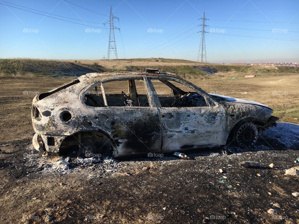 Burned automobile 