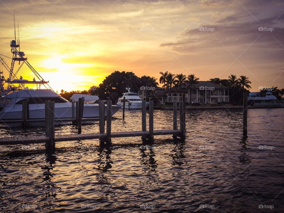 Water, Sunset, Dawn, Pier, No Person