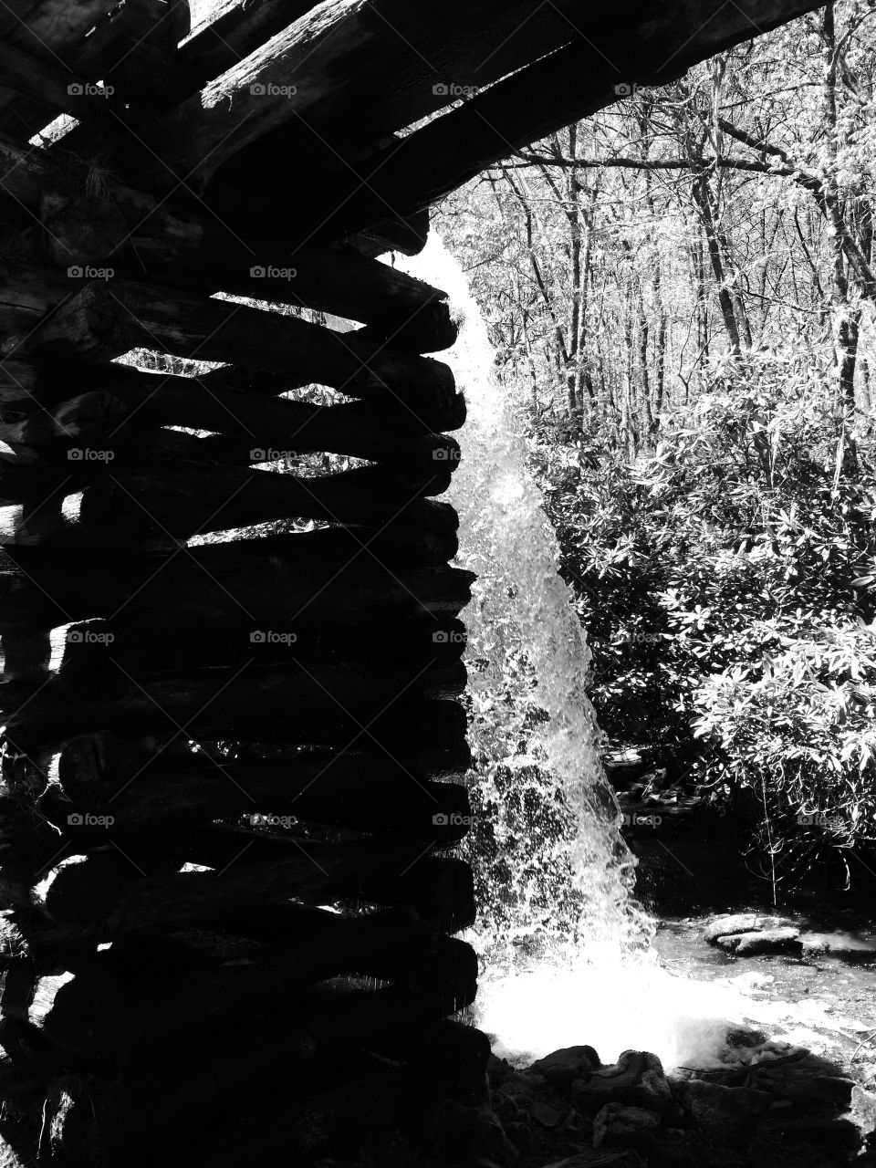 Old mill in black and white