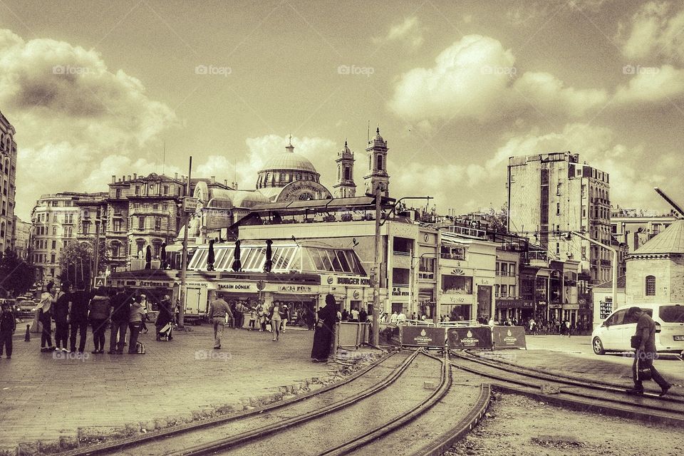 Taksim Square and Holy Trinity Church