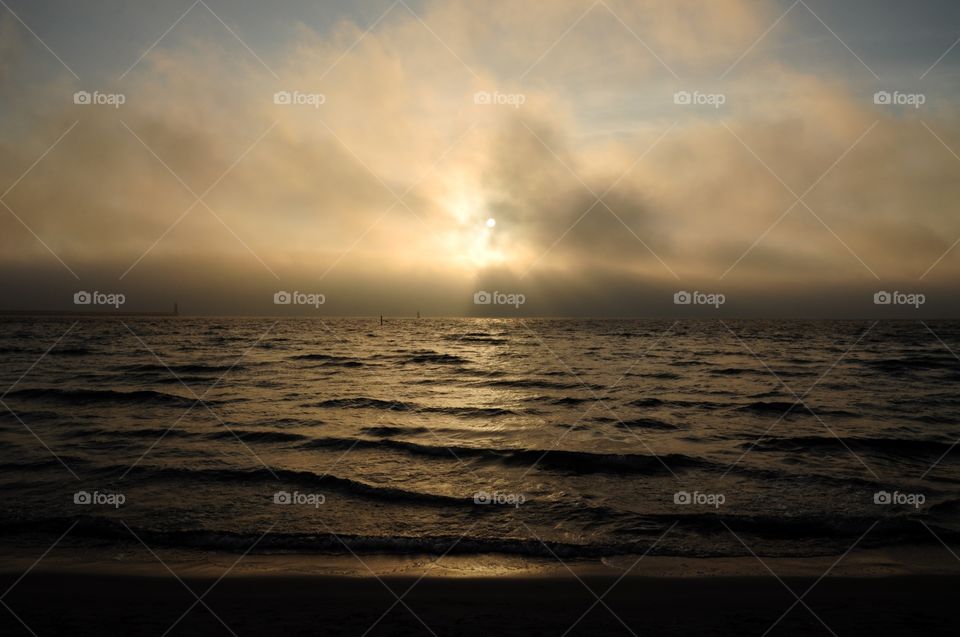 Sunset, Water, Sea, Beach, Sun