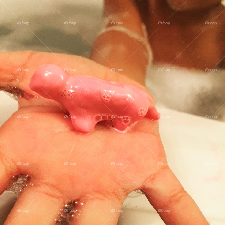 Pink Fun Lush soap dinosaur bath