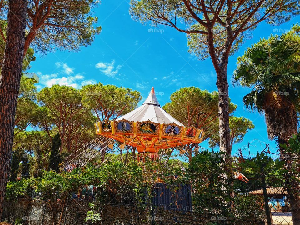moving carousel at the funfair
