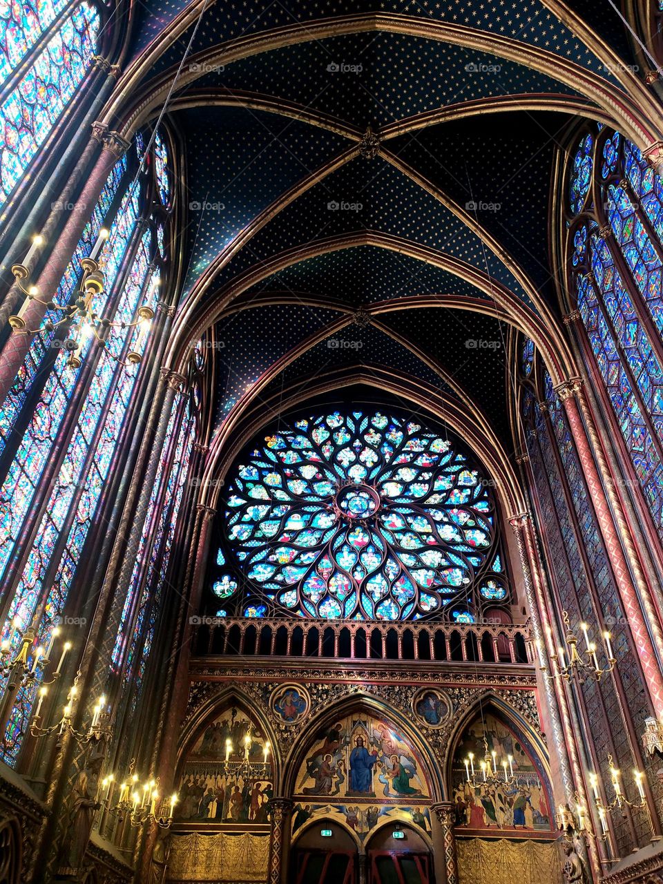 Church with stained glass windows