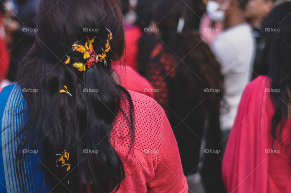 Woman during the Holi Festival, in Nepal