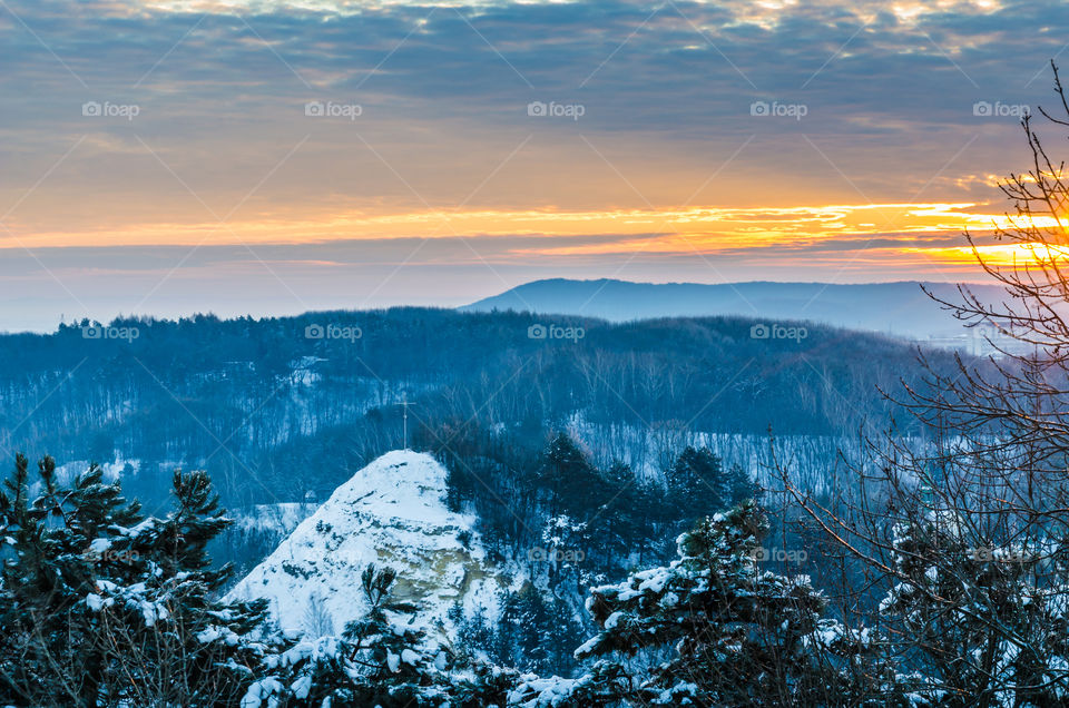 Nature landscape during sunset