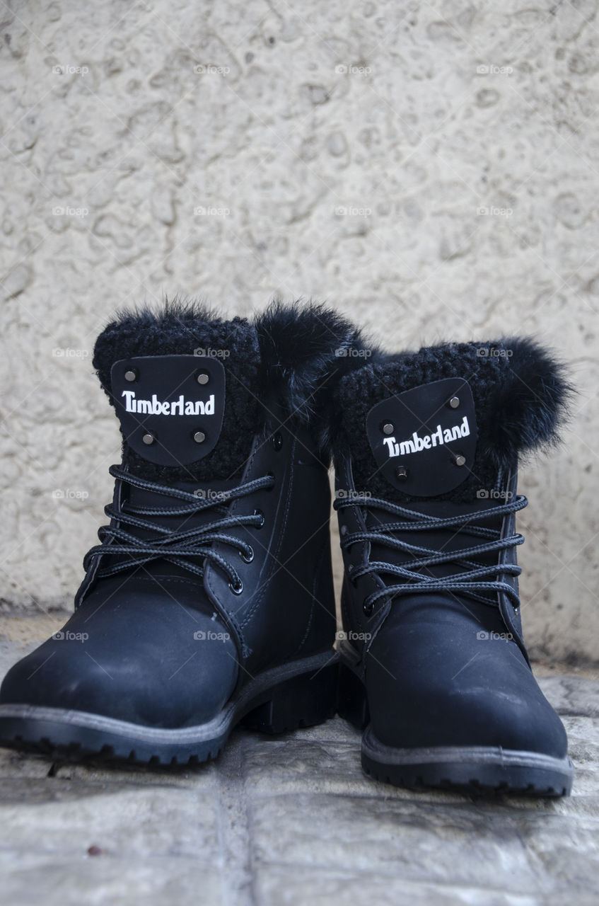 Two timberland black winter shoes