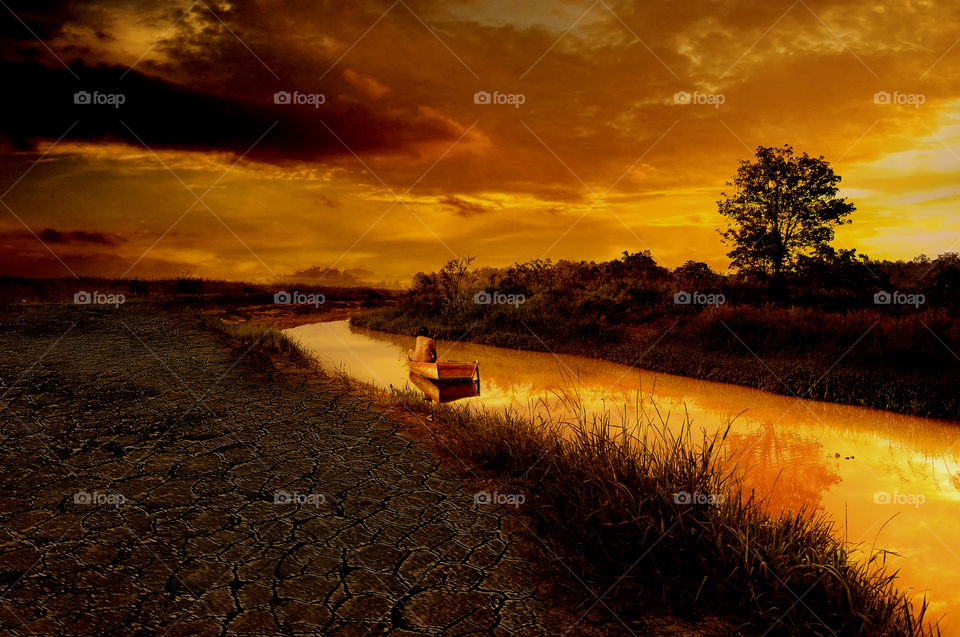 sunrise at sambutan river