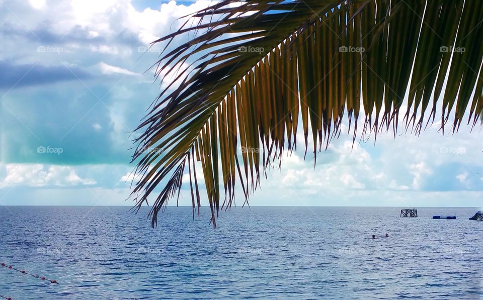 Aqua cloud coming to shore..Coco cay Bahama's Royal Caribbeans private island