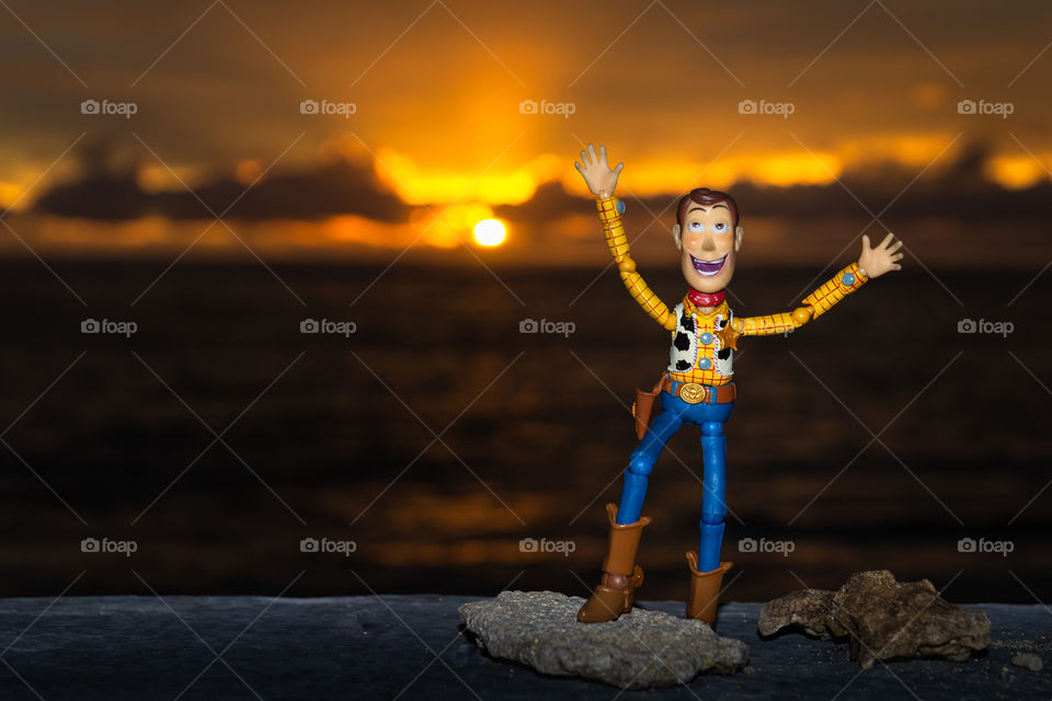 Woody sheriff on sunset