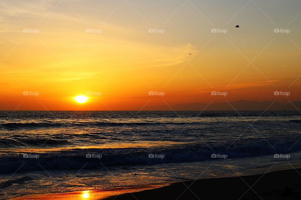 Sunset over sea
